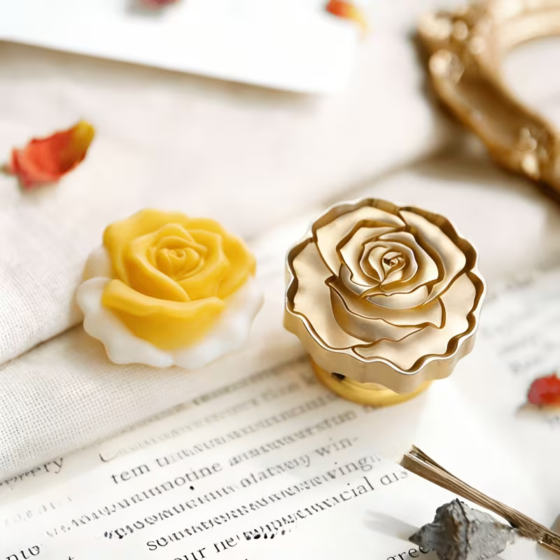 Sello de Bronce 3D "Golden Rose"