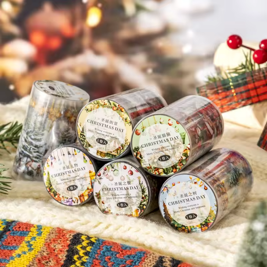 Washi Tape PET “Christmas Village” – Colección Navidad Ilustrada (Edición Especial)