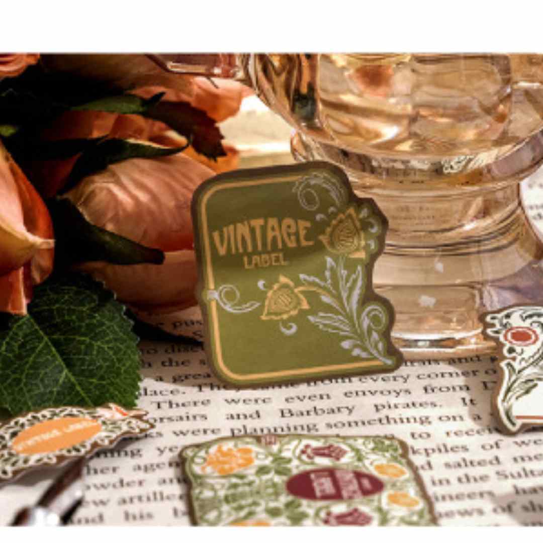 Cajita de 45 Stickers "Vintage Label”