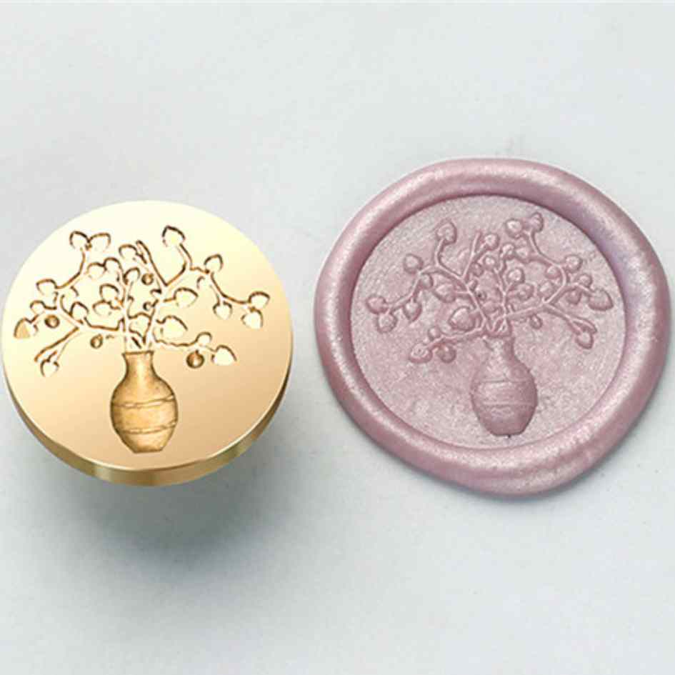 Sello de Bronce 3D para Lacre "Florero"