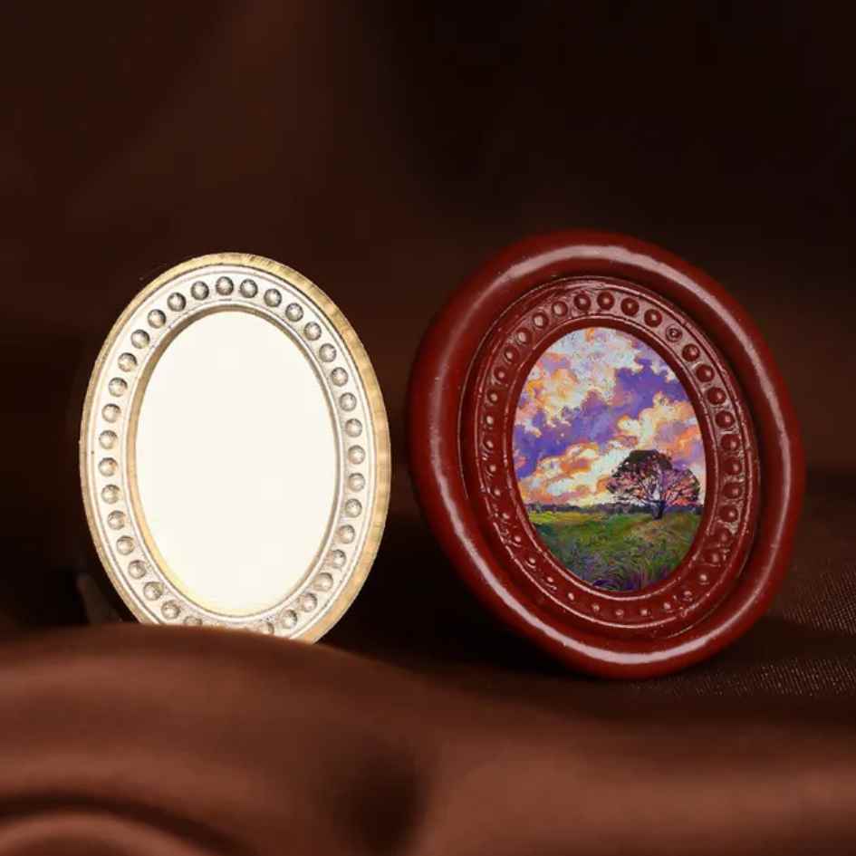 Sello de Bronce 3D para Lacre "Óvalo Puntos"