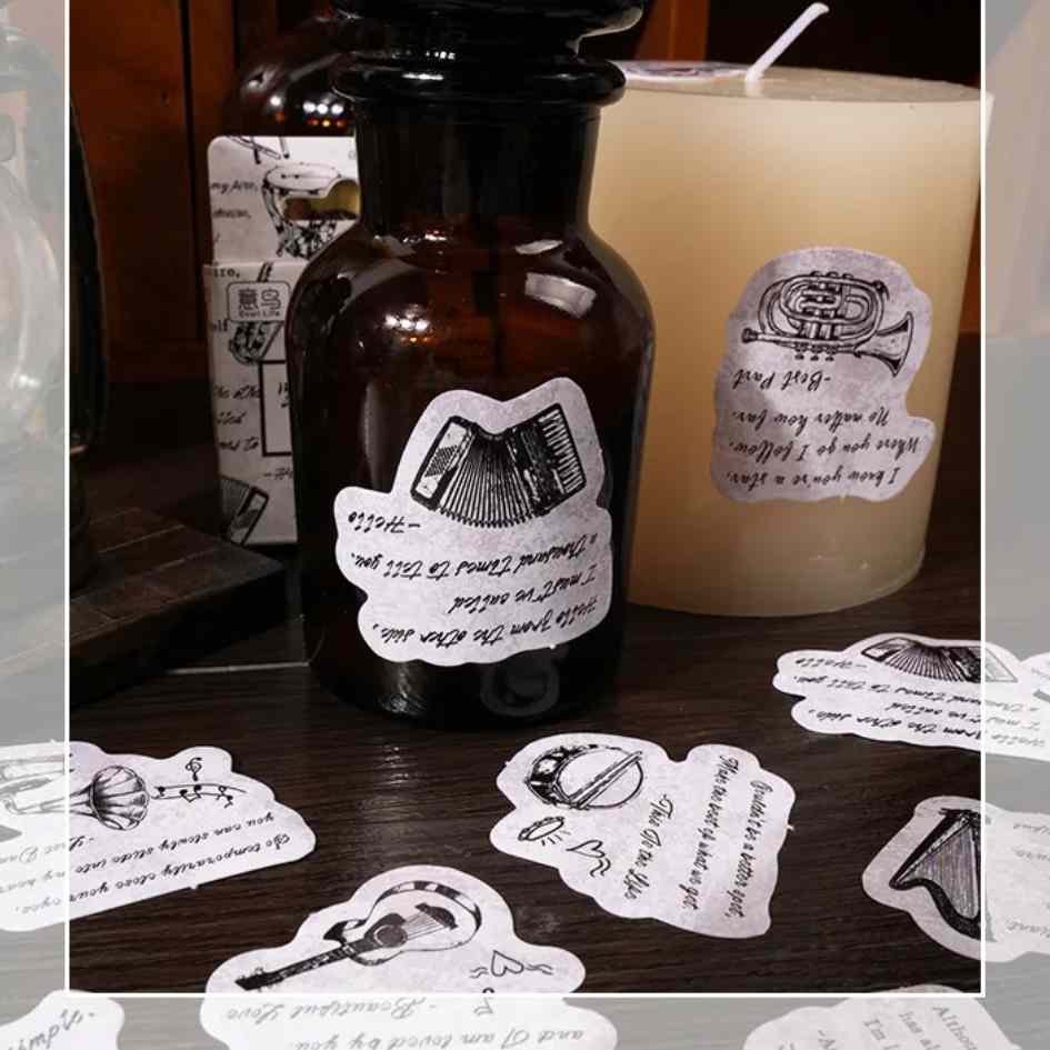 Cajita de 45 Stickers "Pen Song Ink Dance"