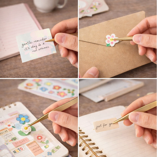 Pinza de Punta Curva Dorada "Golden"