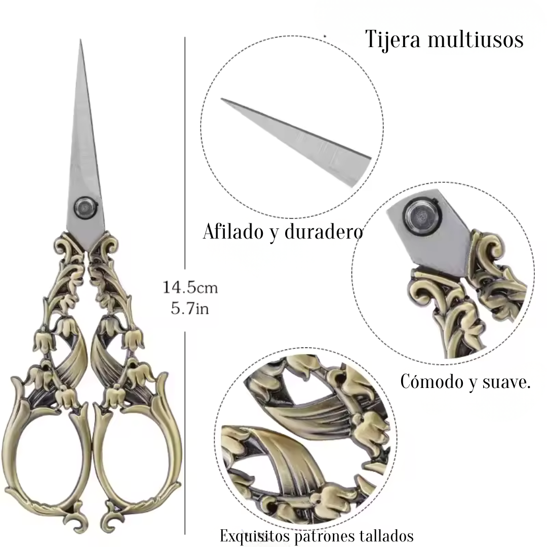 Tijera Vintage dorada "Áurea Clásica"