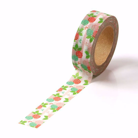 Cinta Washitape "Ramo de rosas", 15mmx10m