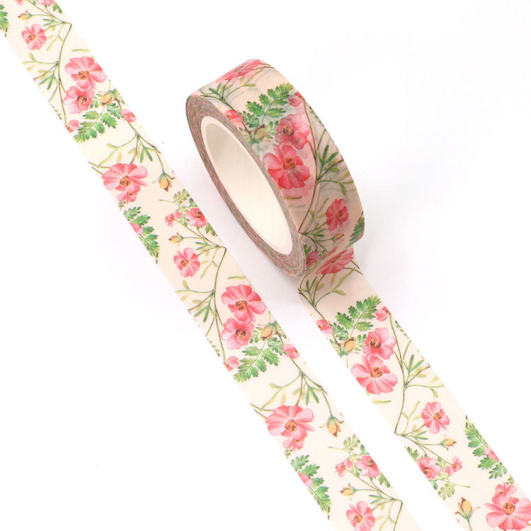 Cinta Washitape "Red Daisy" , 15mmx10m