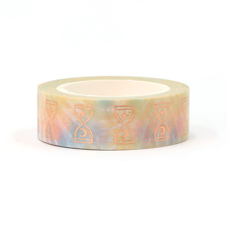 Cinta Washitape 15mmx10 "Mystical Clock" Foil Dorado.