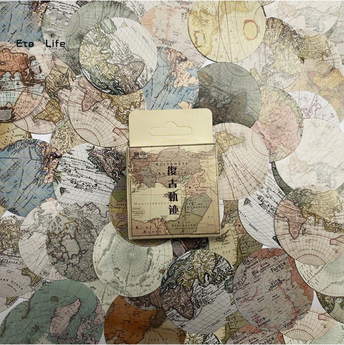 Cajita de 46 Stickers "Mapa Mundi”