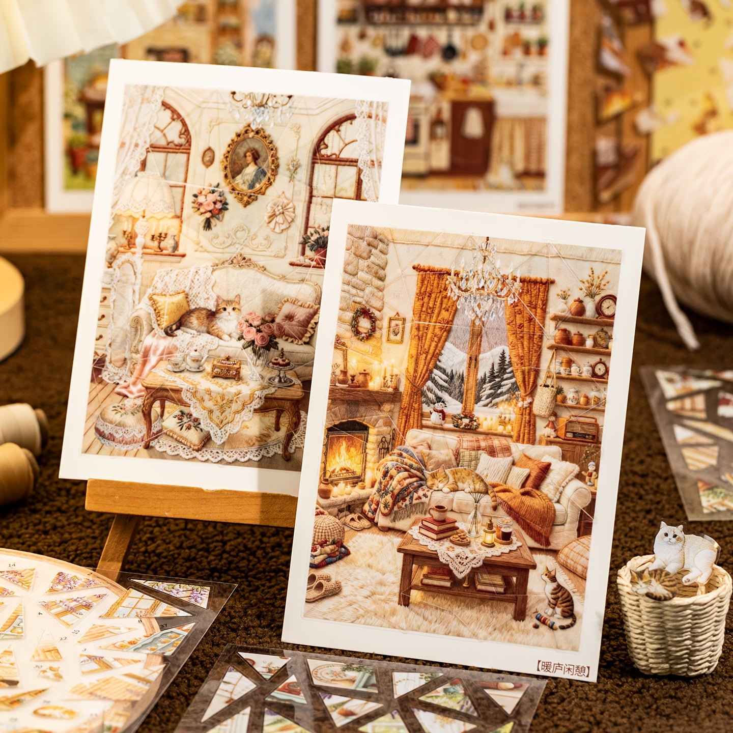 Libro de Escenarios Armables "Serene Cat Home"