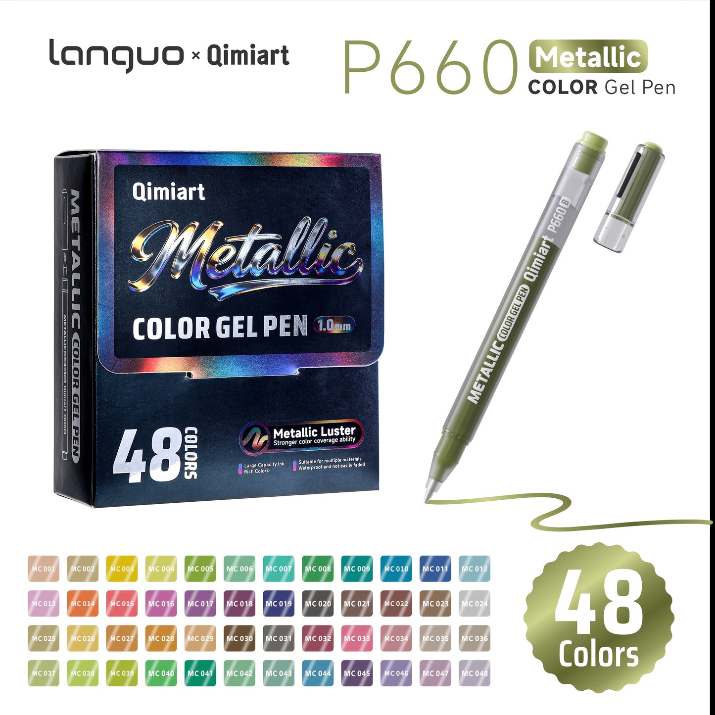 Gel Pen Metálico Languo × Qimiart P660 · 1.0mm