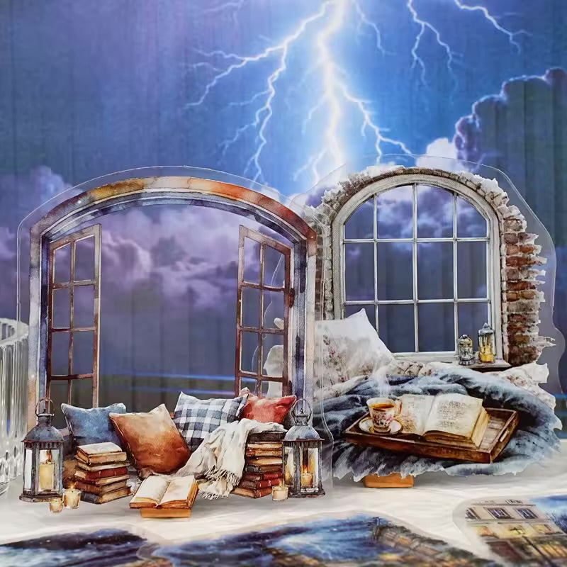 Colección Stickers PET “4 Estaciones en mi Ventana”