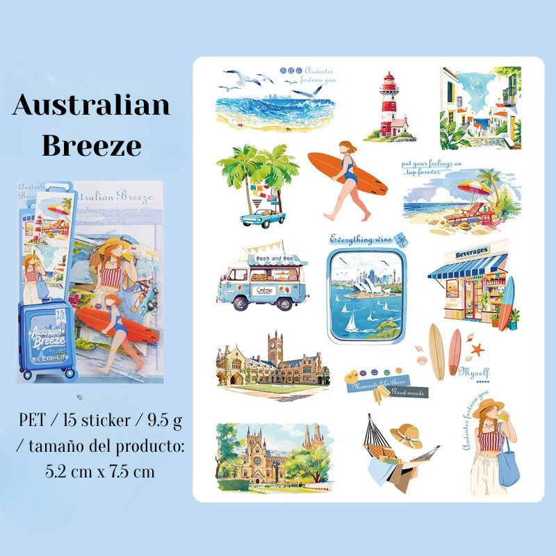 Stickers PET "Viajes por el Mundo"
