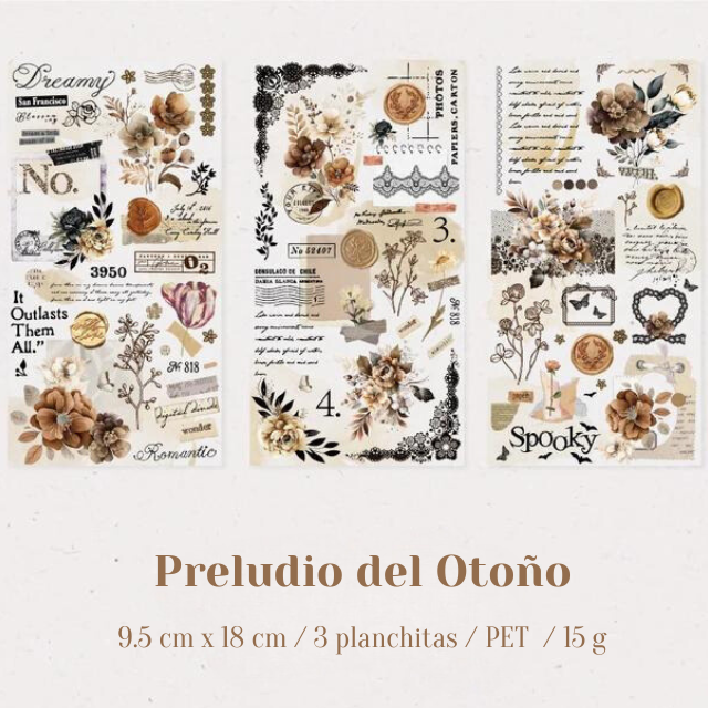 3 Planchitas de Stickers PET " Feast Of Lace"