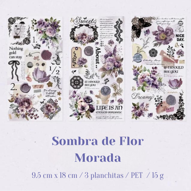 3 Planchitas de Stickers PET " Feast Of Lace"