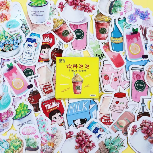 Cajita de 45 stickers " I love Drink "