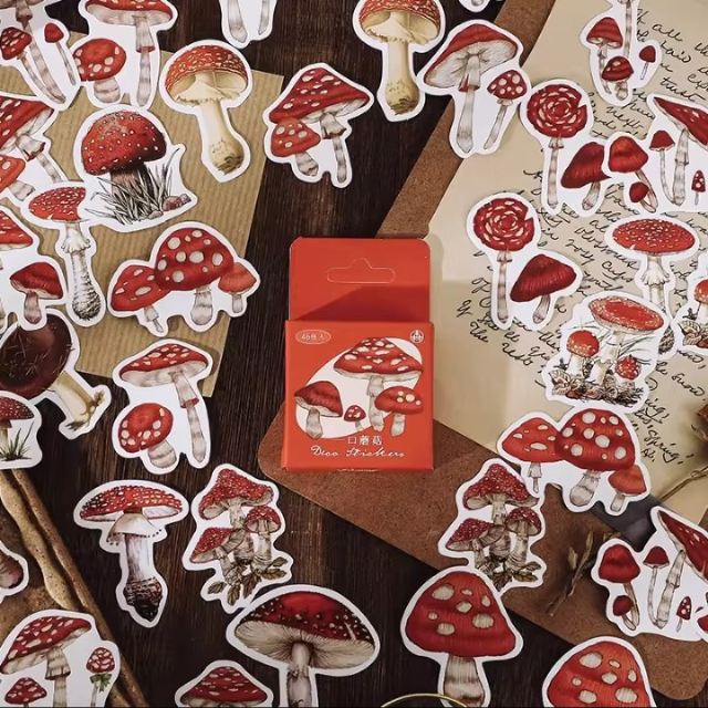 Cajita de 45 stickers " Dream Mushrooms "