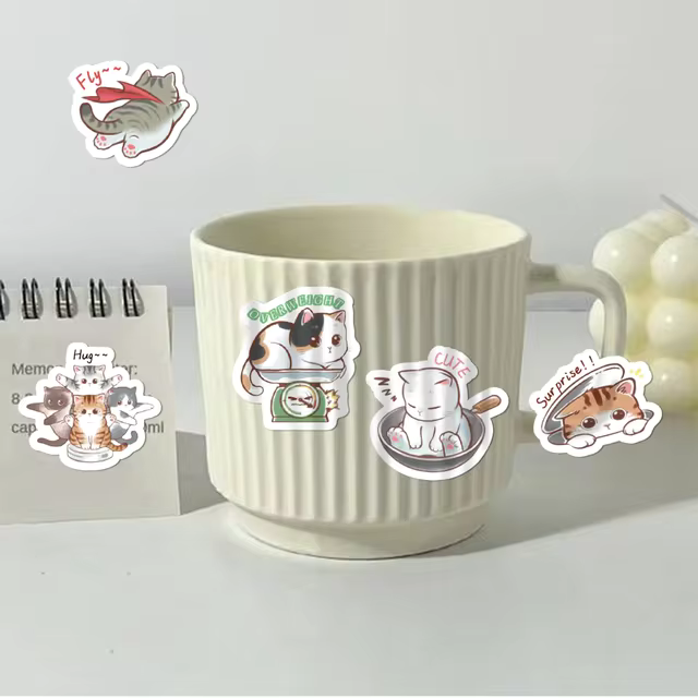 Cajita de 46 stickers " Hello Meow Master "