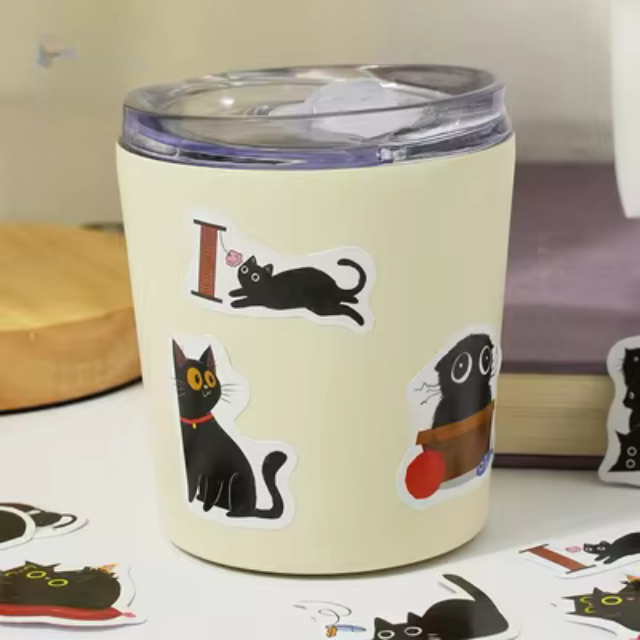 Cajita de 45 stickers " Mr. Black Cat "