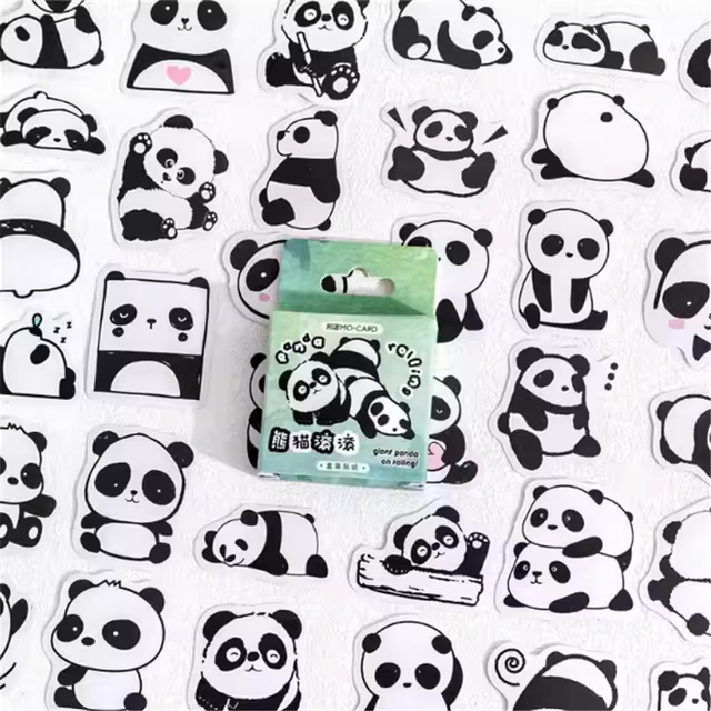 Cajita de 45 stickers " Pandas "