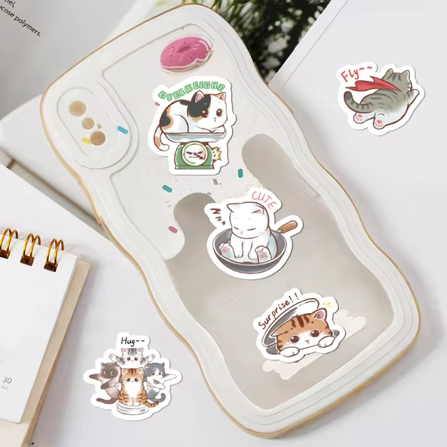 Cajita de 46 stickers " Hello Meow Master "