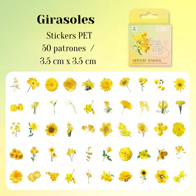 Cajita de 50 stickers " Mini Flores "