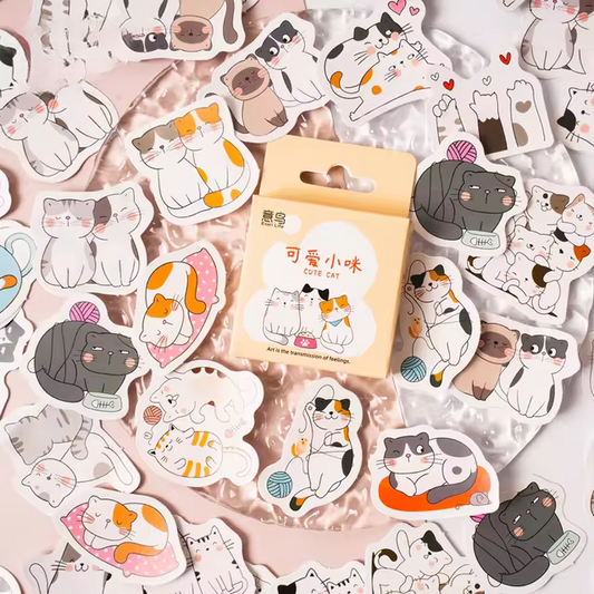 Cajita de 45 stickers " Cute Cat "