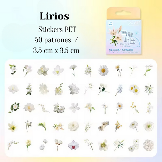 Cajita de 50 stickers " Mini Flores "