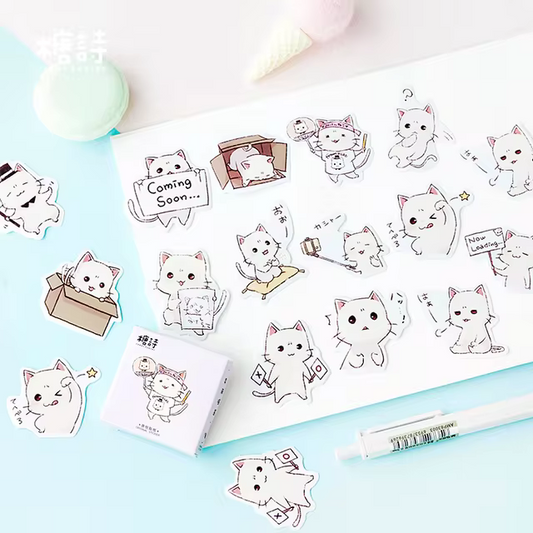 Cajita de 45 stickers " Meow "