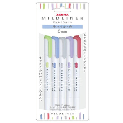 Zebra Mildliner · Set x5 Resaltadores Doble Punta