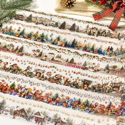 Washi Tape PET “Christmas Village” – Colección Navidad Ilustrada (Edición Especial)