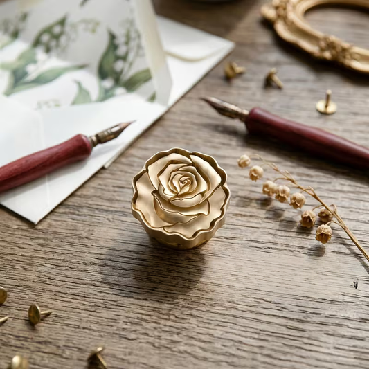 Sello de Bronce 3D "Golden Rose"