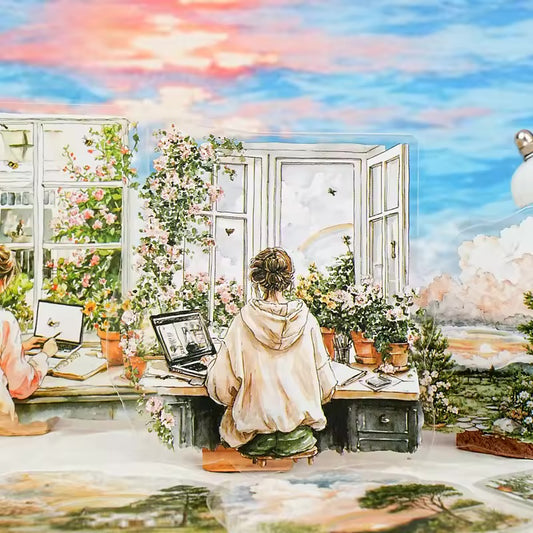 Colección Stickers PET “4 Estaciones en mi Ventana”