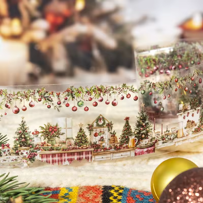 Washi Tape PET “Christmas Village” – Colección Navidad Ilustrada (Edición Especial)