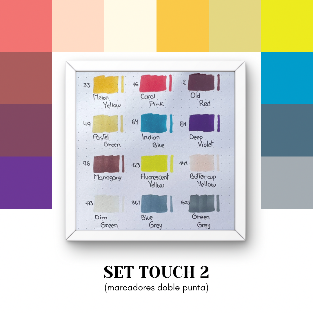 Set x 12 Marcadores Touch Doble punta