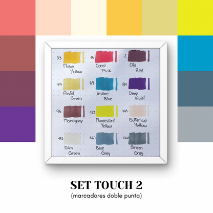 Set x 12 Marcadores Touch Doble punta