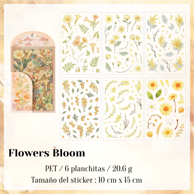 Stickers PET "Flores de Rocío"
