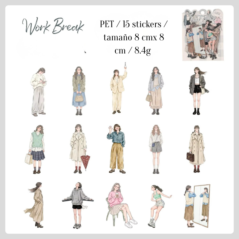 Stickers PET "Instantes Cotidianos"