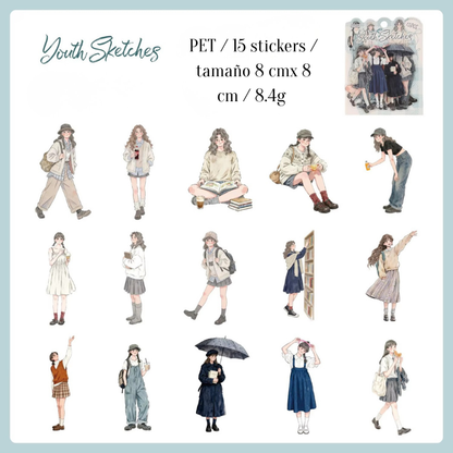 Stickers PET "Instantes Cotidianos"