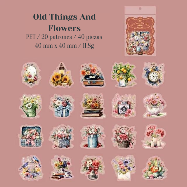 Stickers PET "Old Dream Flower"