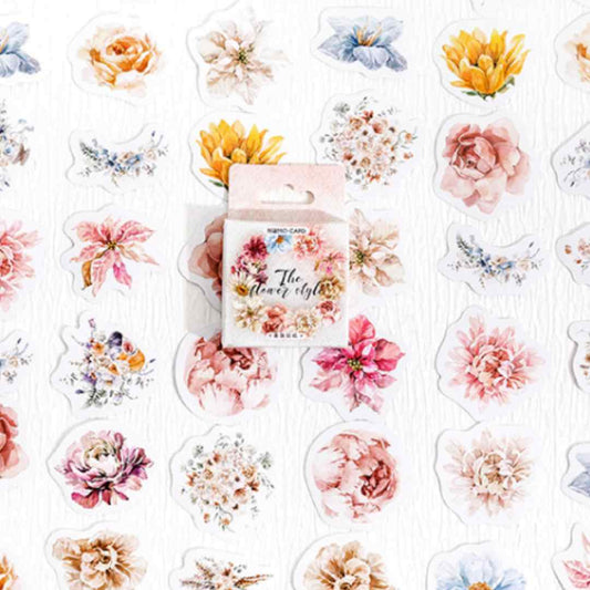 Cajita de 46 Stickers "The Flower Style”