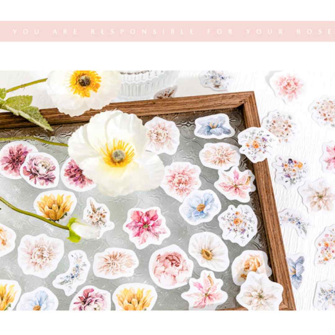 Cajita de 46 Stickers "The Flower Style”