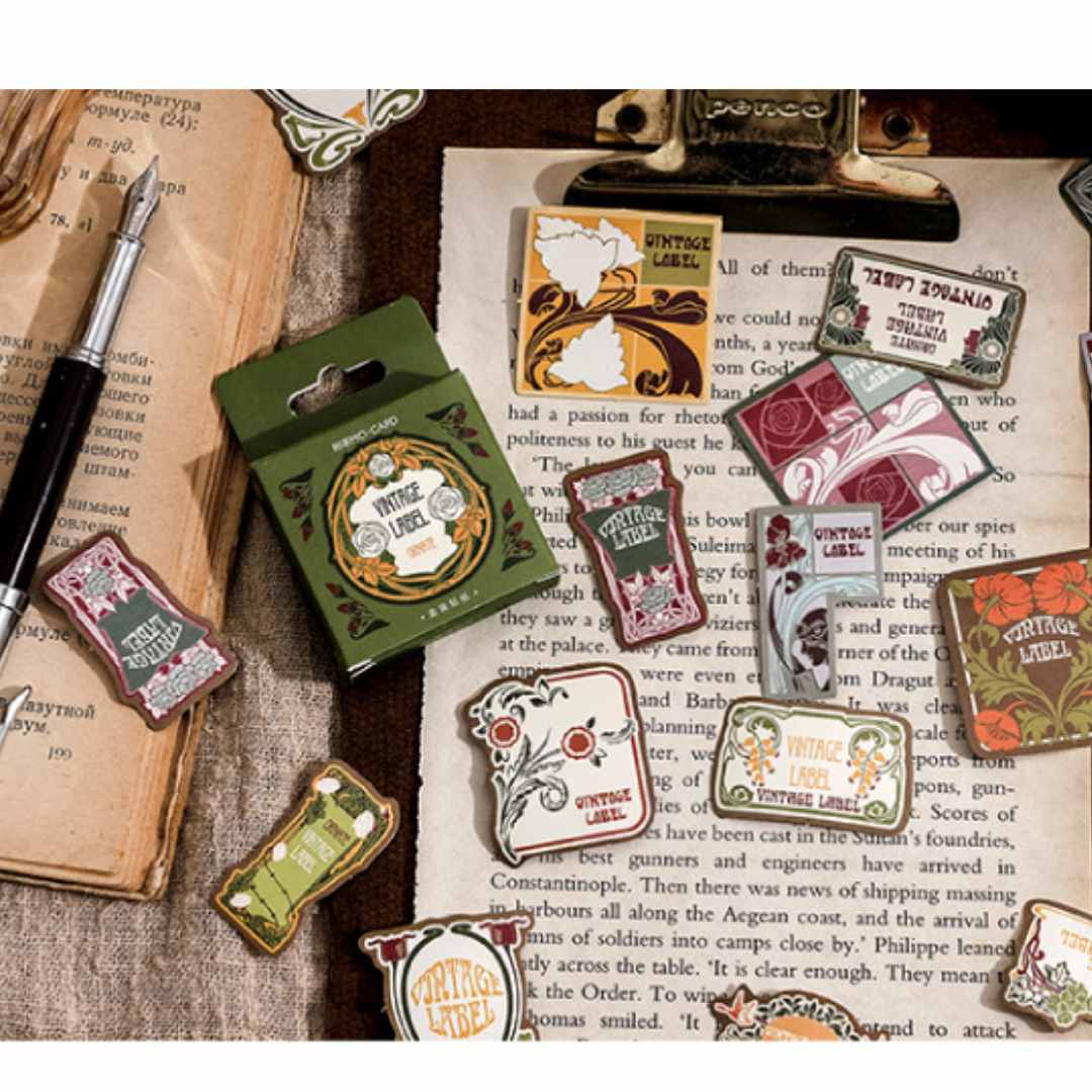 Cajita de 45 Stickers "Vintage Label”
