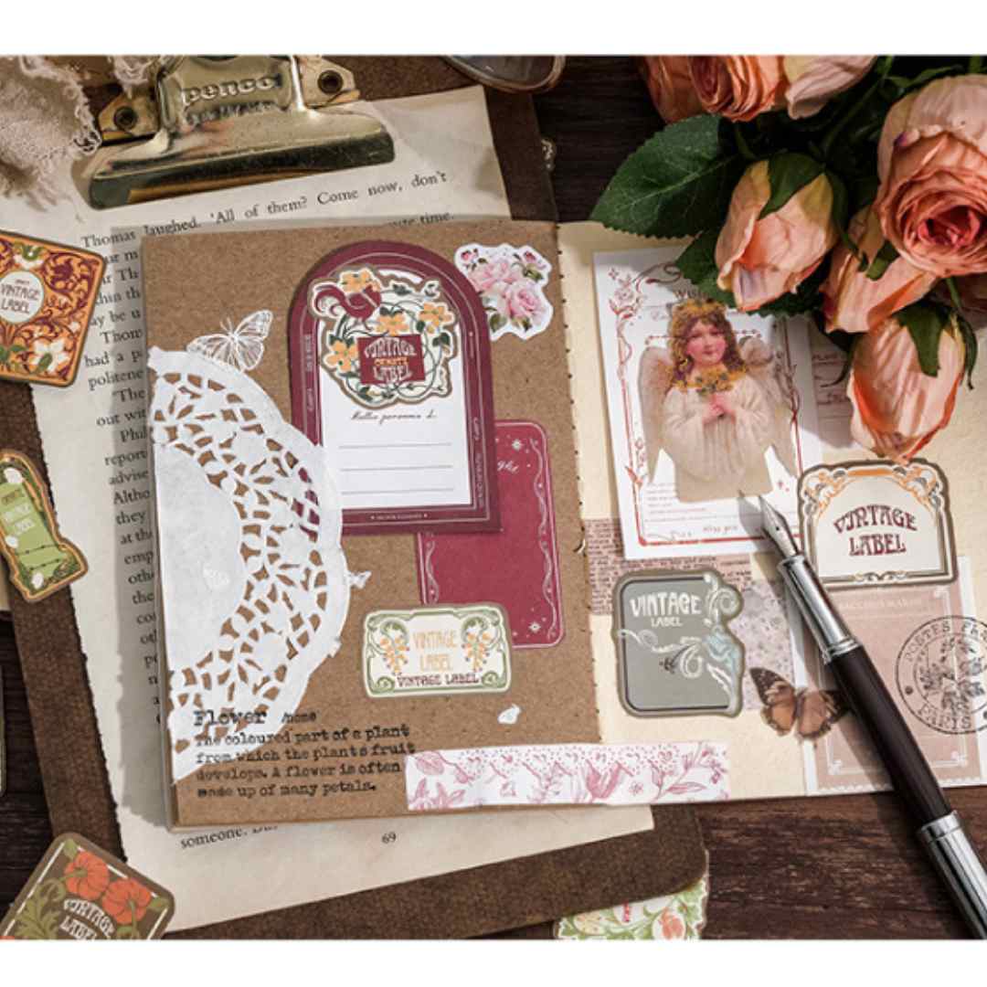 Cajita de 45 Stickers "Vintage Label”