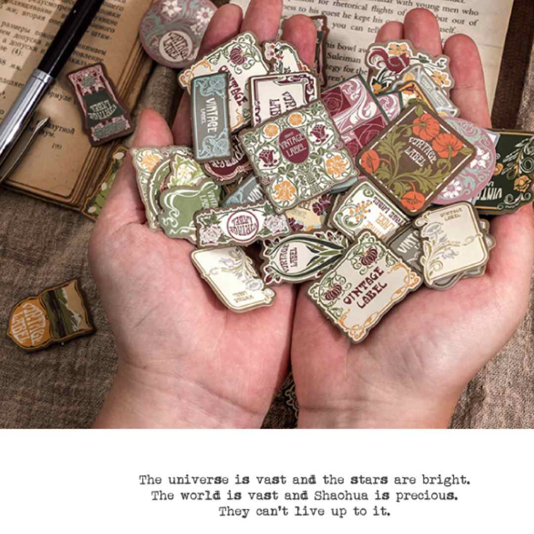 Cajita de 45 Stickers "Vintage Label”