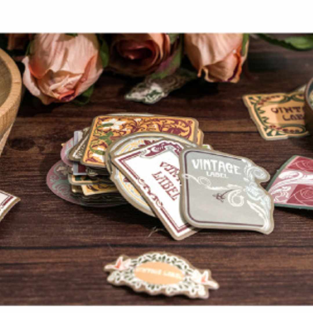 Cajita de 45 Stickers "Vintage Label”