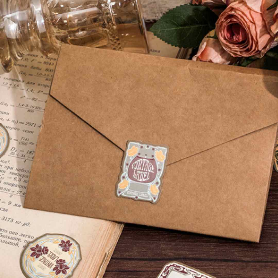 Cajita de 45 Stickers "Vintage Label”