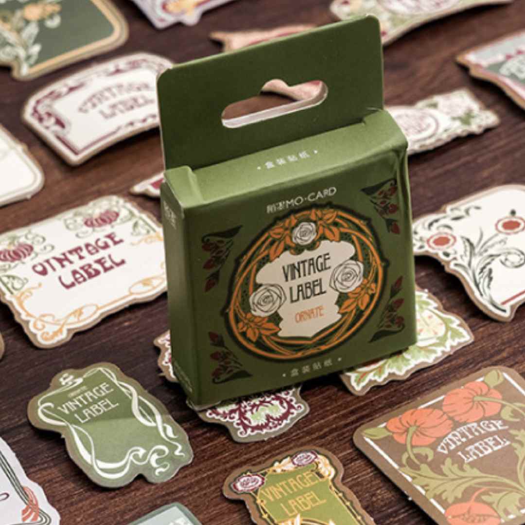 Cajita de 45 Stickers "Vintage Label”