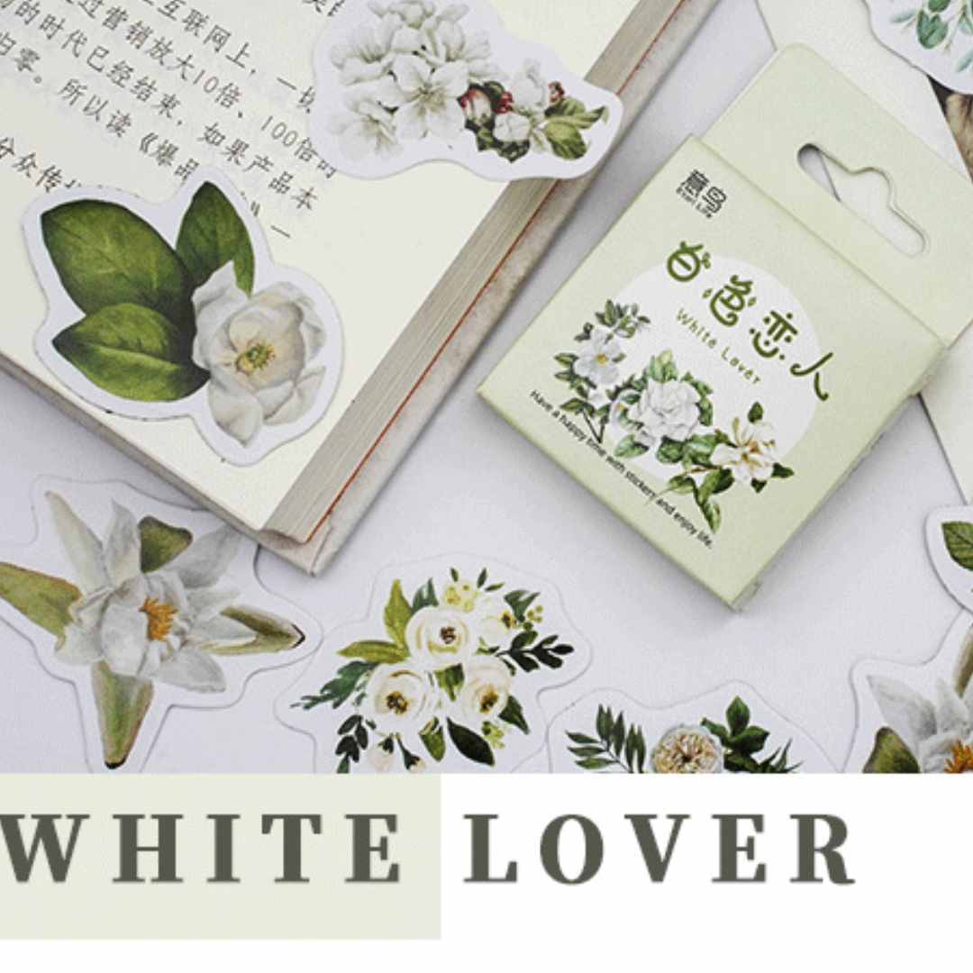 Cajita de 45 Stickers "White Lover"