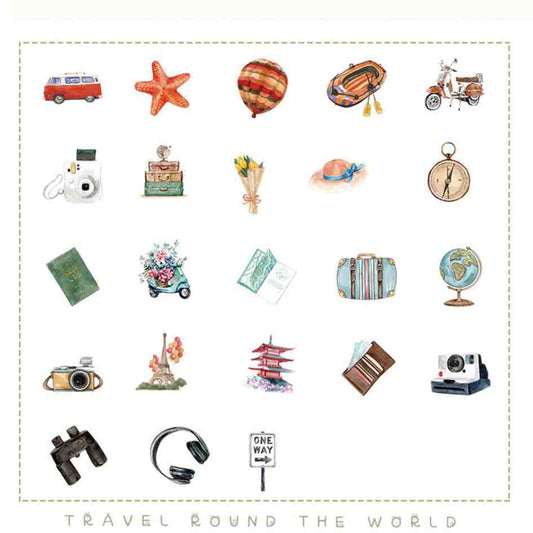 Cajita de 45 Stickers "Travel around the World”