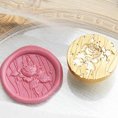 Sello de Bronce 3D para Lacre "Rosa Rústica"